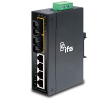 Interlogix MC-4TX2FX.b 4-Port Ethernet Drop & Repeat 2 MM Fiber Ports