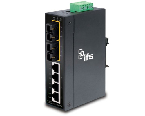 Interlogix MC-4TX2FX.b 4-Port Ethernet Drop & Repeat 2 MM Fiber Ports