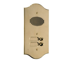 Comelit 3044/4/RI ROMA series brass audio entrance panel with 44 push-buttons on 4 rows. Preset for Powercom audio module