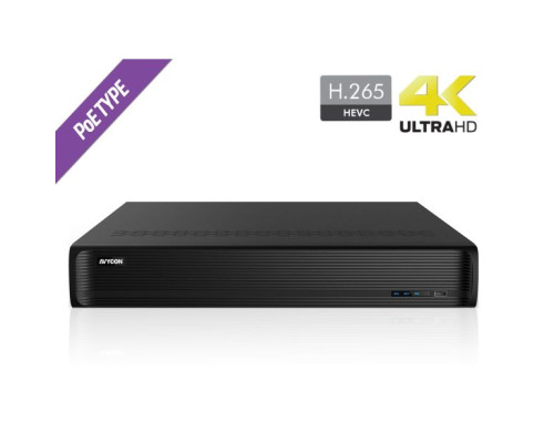 Avycon AVR-HN516P16C-10T 16 Channel 4K UHD Network Video Recorder, 10TB