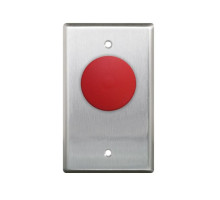 Camden Door Controls CM-410-R Single Gang, N/C Contacts, 1 5/8' Pushbutton, Stainless Steel Faceplate, Red Button