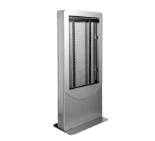 Peerless-AV KIPC2546B-S Floorstanding Back-to-Back Portrait Kiosk for Two 46' Displays up to 1.81' Deep, Silver