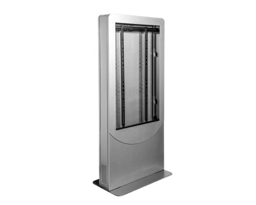 Peerless-AV KIPC2546B-S Floorstanding Back-to-Back Portrait Kiosk for Two 46' Displays up to 1.81' Deep, Silver