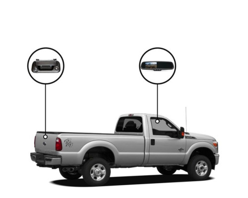 RVS Systems RVS-718502-02 (F350) F150 Camera, Bluetooth Mirror Monitor, 33ft Cable