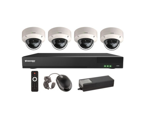 Vitek VT-TH5KT810TD-2 8 Channel 5-IN-1 (TVI/AHD/CVI/CVBS) DVR, 10TB with 4 x 5 Megapixel Vandal Dome Cameras, 2.8mm Lens