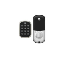 Yale YRD136-ZW2-619 Pro Pushbutton Deadbolt Z-Wave Key Free, Satin Nickel