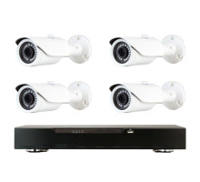 ViewZ VZ-HD4FB 8 Channel DVR, 1TB with 4 X Outdoor IR AHD/TVI/CVI/Analog Bullet Cameras, 3.6mm Fixed Lens