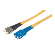 Intellinet 751339 Fiber Optic Patch Cable, Duplex, Single-Mode, 10 Feet, Yellow