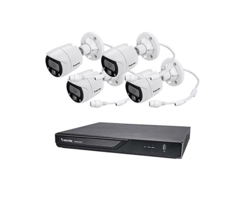 Vivotek ND9323P-2TB-4FIB69 8 Channel NVR Kit 64Mbps Max Throughput 2TB with 4 x 2MP Outdoor IR Bullet IP Security Cameras