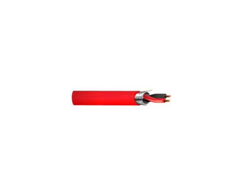 West Penn 60975BSRD1000 2 Conductor, 18 AWG Solid Shielded Fire Alarm Cable, 1000', Red