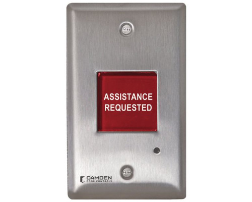 Camden Door Controls CM-AF501SOF Single Gang LED Annuancaitor with Adjustable Sounder, 'ASSISTANCE REQUESTED', French