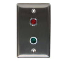 Camden Door Controls CX-LED2-57RG LED Plate, R & G LED, Stainless Steel Single Gang Faceplate, 