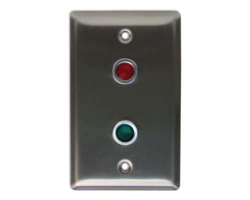 Camden Door Controls CX-LED2-57RG LED Plate, R & G LED, Stainless Steel Single Gang Faceplate, 