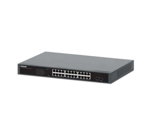 Intellinet 561907 IPS-24G02-370WB 24-Port Gigabit Ethernet PoE+ Switch with 2 SFP Ports