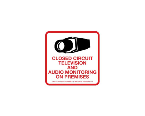 Maxwell DTV-205 CCTV and Audio Monitoring Decal