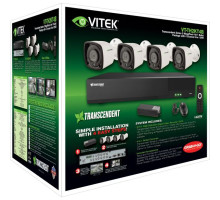 Vitek VT-TH2KT41TB-2 4 Channel 1080P 4-IN-1 (TVI/AHD/CVI/CVBS) DVR, 1TB 5-IN-1 with 4 X 2 MegaPixel Bullet Cameras, 2.8mm