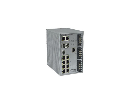 Comnet RLGE3FE7MS4 Hardened 3 Port 1000Mbps + 7 Port 100Mbps Managed Switch, Includes Power Supply, Substation Rated