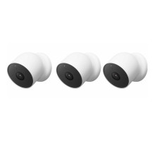 Google GA02077-US Nest Cam Outdoor Camera, Battery, 3 Pack