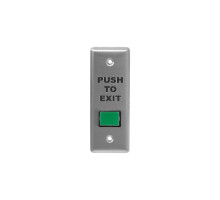 Camden Door Controls CM-310GPTE Rectangular LED Illuminated Exit Switch, Green Button, 'PUSH TO EXIT' Narrow Faceplate Graphics