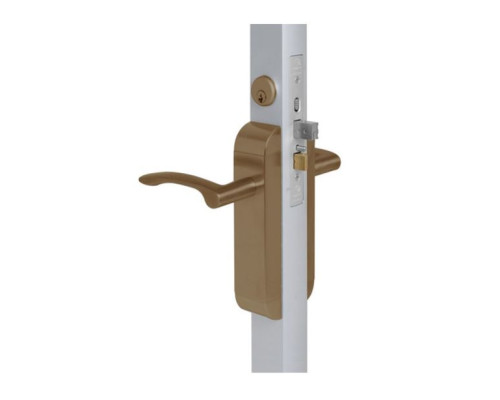 Adams Rite 2290-411-101-10B Dual Force Lock with Standard Flat Strike, Exterior Trim Set and 1-1/2