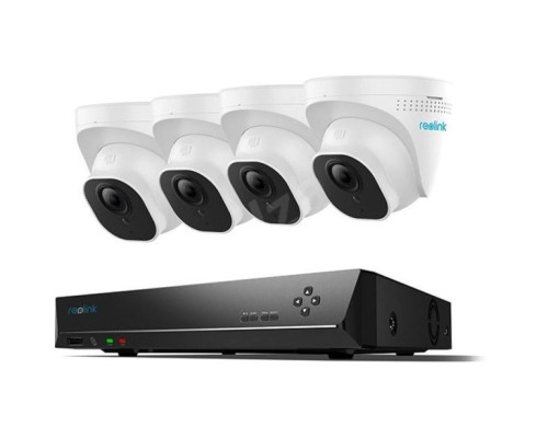 Reolink RLK8-520D4 5MP Super HD Indoor/Outdoor 4 Dome Camera System Kit with 8-Channel NVR, 2TB HDD