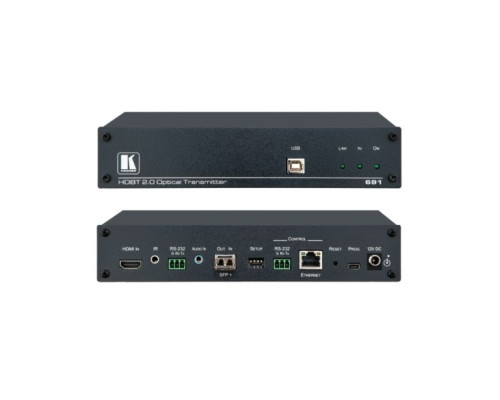 Kramer 691 4K60 4:2:0 HDMI MM/SM Fiber Optic Transmitter with USB, Ethernet, RS-232, IR & Stereo Audio Embedding Over Ultra-Reach HDBaseT 2.0