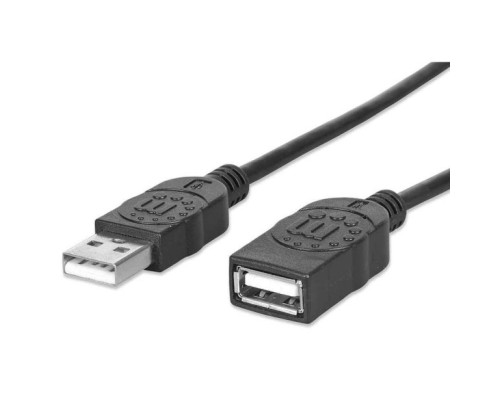 Manhattan 393850 Hi-Speed USB Extension Cable A Male/A Female - 3M (10 Ft.) - Black