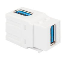 ICC IC107AUSWH 90 degree USB 3.0 Type Female-to-Female Module White