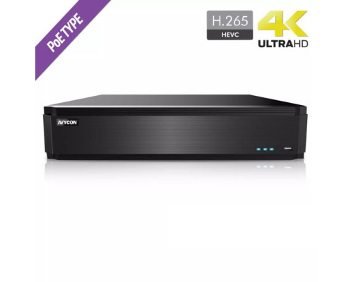 Avycon AVR-HN532P16-56T 32 Channel 4K UHD Network Video Recorder with 16 Channel H.265 PoE Type, 56TB