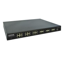 Comnet CNGE24FX12TX12MS-12 Industrial Grade 24 Port Gigabit Managed Ethernet Switch, 2 × Low Voltage DC Inputs