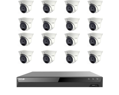 Invid PRTKIT-5MP16CHTX16-4T 16 Camera, 5MP Network Security System w/ Free Monitor