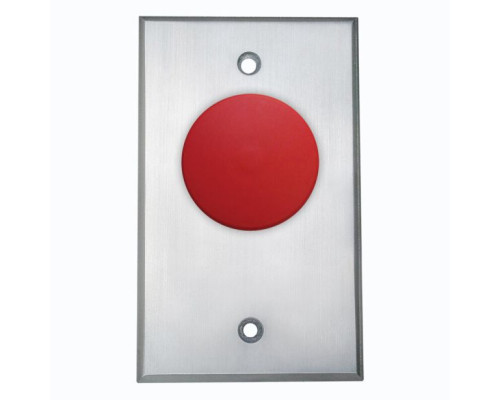 Camden Door Controls CM-4050R-7012 Red Mushroom Switch, Push/Pull, N/O & N/C, Maintained, Red 12V LED