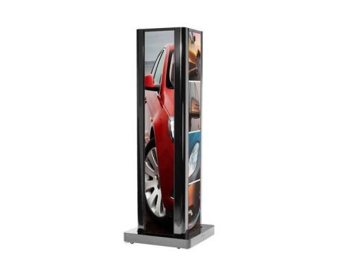 Peerless-AV KIP586-4LG-DISP Four-Sided Portrait Kiosk for LG Ultra-Stretch Signage 86BH5C Display, Black