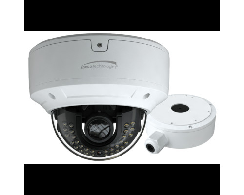 Speco O8D7M 8 Megapixel Outdoor Network IR Dome Camera, 2.8-12mm Lens, White Housing