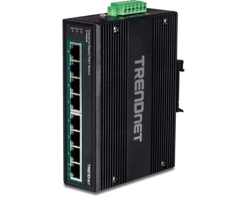 TRENDnet TI-PG80B 8-Port Industrial Gigabit PoE+ DIN-Rail Switch (24 - 56V)