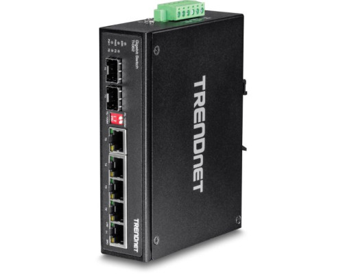 TRENDnet TI-G62 6-Port Hardened Industrial Gigabit DIN-Rail Switch