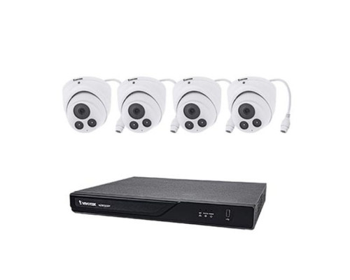 Vivotek ND9323P-2TB-4IT80 8 Channel NVR 2TB with 4 x 5MP Outdoor IR Dome IP Security Cameras