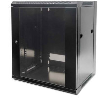 Intellinet 711715 19' Wallmount Cabinet, 6U, 450 mm (17.7 in.) Depth, Flatpack, Black