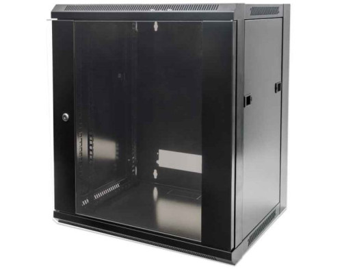 Intellinet 711715 19' Wallmount Cabinet, 6U, 450 mm (17.7 in.) Depth, Flatpack, Black