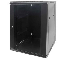 Intellinet 711845 19' Double Section Wallmount Cabinet, 9U, Double Section, Assembled, Black