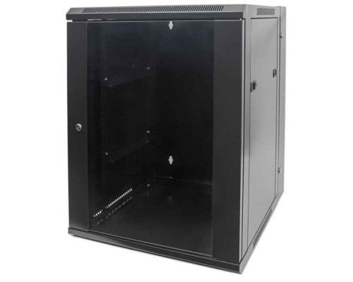 Intellinet 711845 19' Double Section Wallmount Cabinet, 9U, Double Section, Assembled, Black