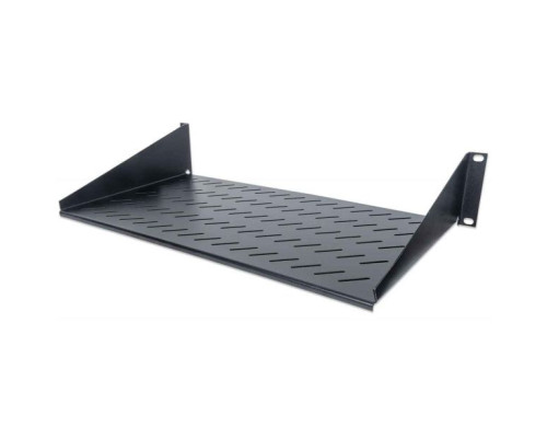 Intellinet 712507 19' Cantilever Shelf, 2U, 2-Point Front Mount, 250 mm Depth, Black