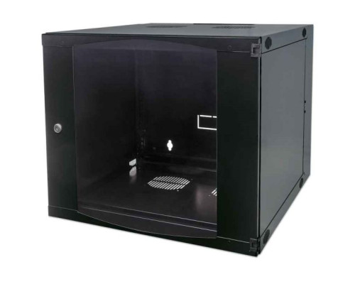 Intellinet 713825 19' Double Section Wallmount Cabinet, 6U, Flatpack, Black, 600 mm (23.62') Depth