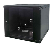 Intellinet 713849 19' Double Section Wallmount Cabinet, 9U, Flatpack, Black, 600 mm (23.62') Depth