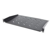 Intellinet 714884 19' Cantilever Shelf, 1U, 300 mm (11.8 in.) Shelf Depth, Vented, Black