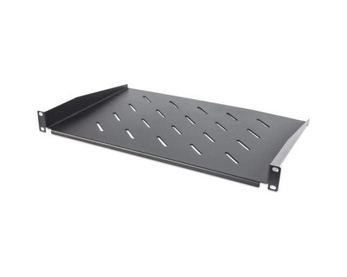 Intellinet 714884 19' Cantilever Shelf, 1U, 300 mm (11.8 in.) Shelf Depth, Vented, Black