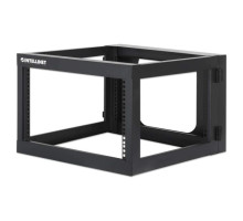 Intellinet 716031 19' Wall Mount Open Frame Network Rack, 6U, Rear-hinged Swing Frame