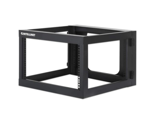 Intellinet 716031 19' Wall Mount Open Frame Network Rack, 6U, Rear-hinged Swing Frame