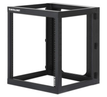 Intellinet 716055 19' Wall Mount Open Frame Network Rack, 12U, Rear-hinged Swing Frame