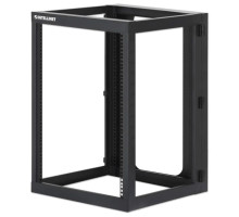 Intellinet 716161 19' Wall Mount Open Frame Network Rack, 15U, Rear-hinged Swing Frame